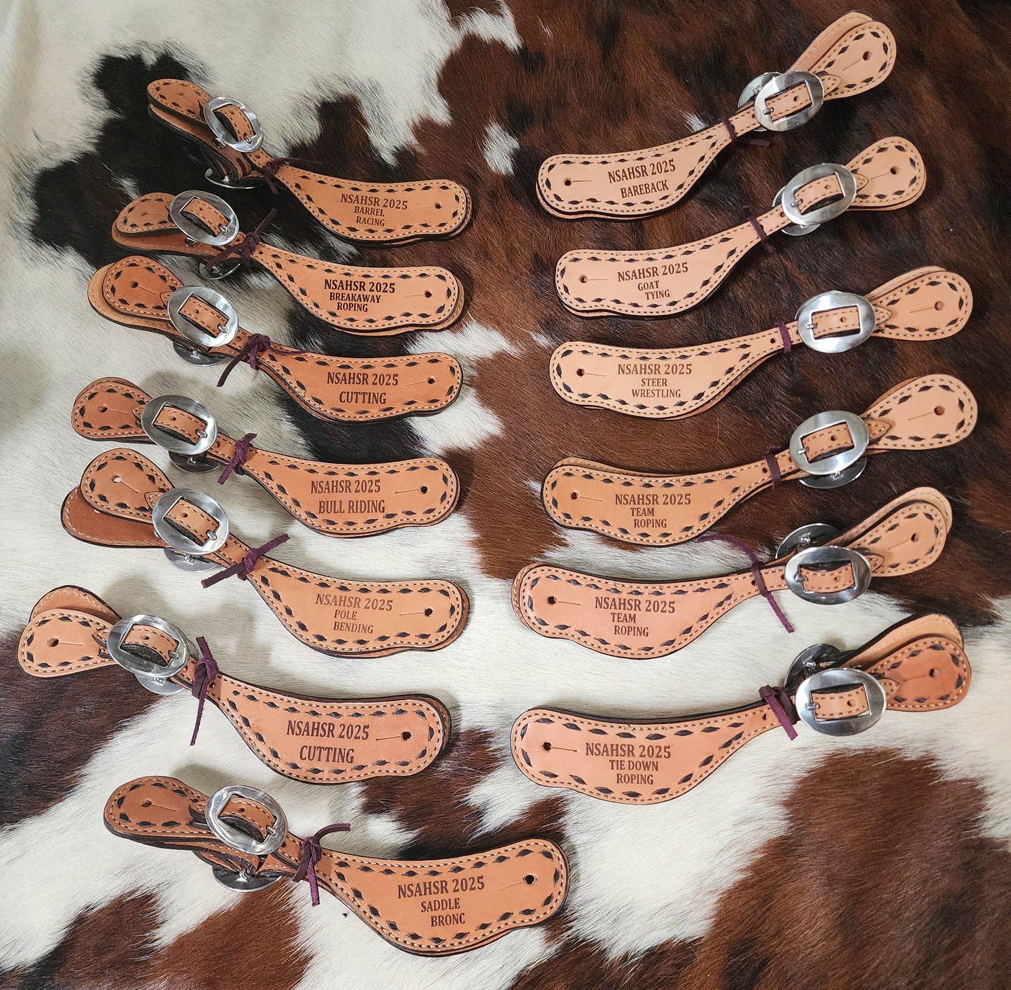 Rodeo Award | Spur Straps w/ Buckstitch & laser engraving