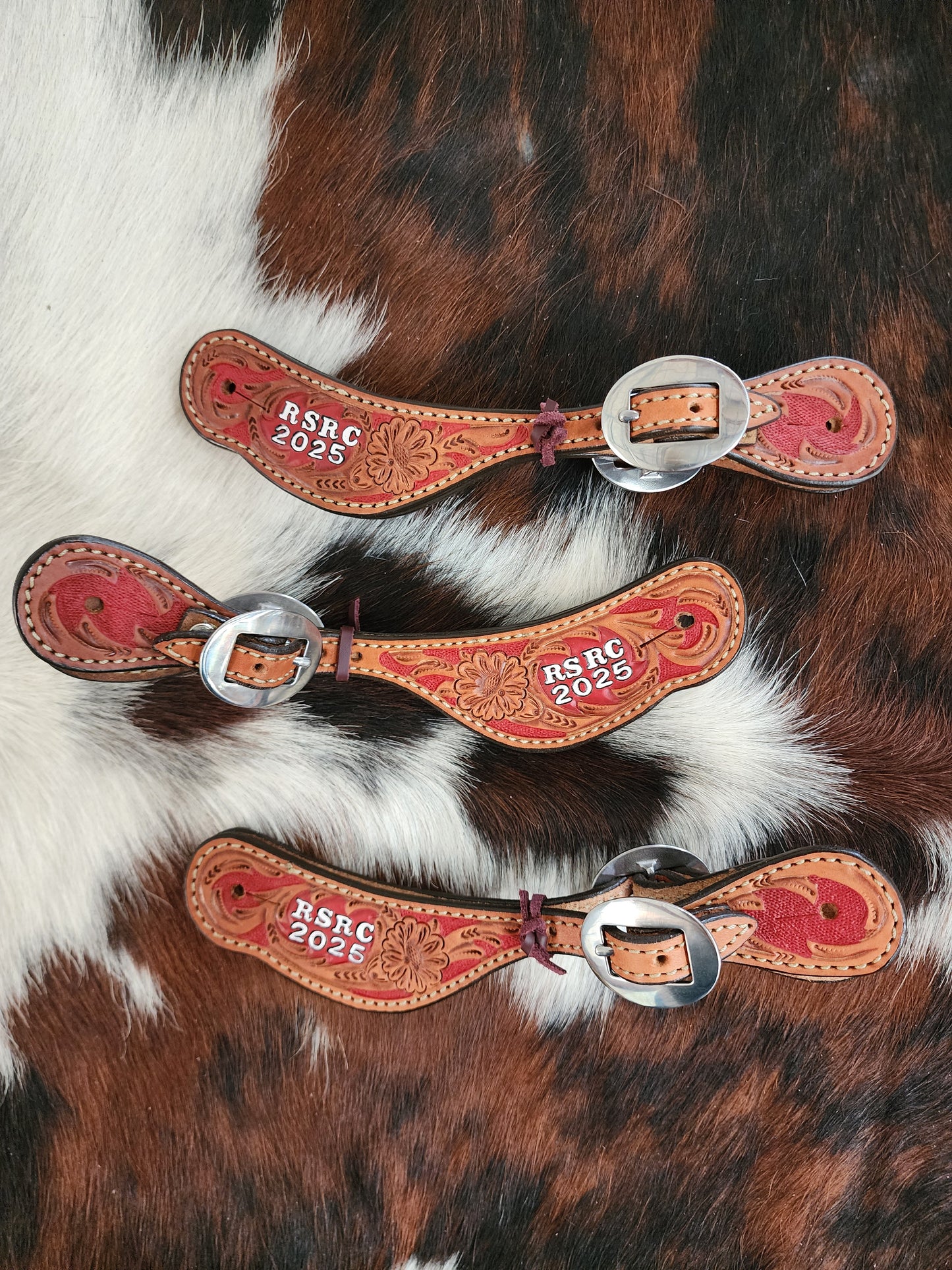 Rodeo Award | Spur Straps Full Floral Tool w/ Background paint