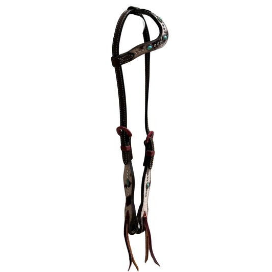 2074-TP4 Cow Suede 5/8" Wave one ear headstall