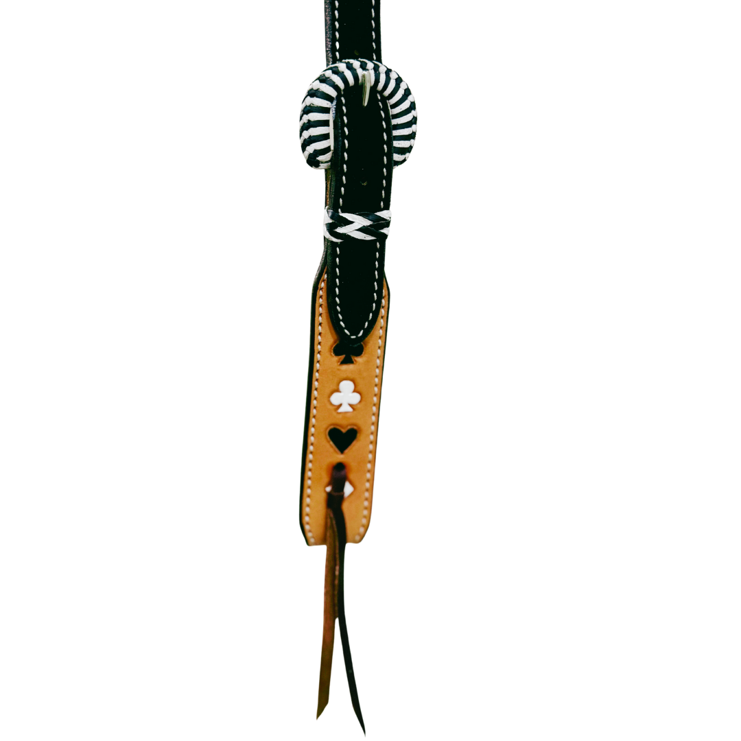 Slit ear- Black Cowboy Stitch