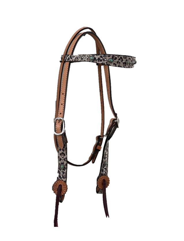 2800- Cheetah 1-1/2" Contour browband headstall