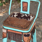 (PRE-ORDER) SET OF 2 BAR STOOLS WITH COW SUEDE INLAY & FRINGE