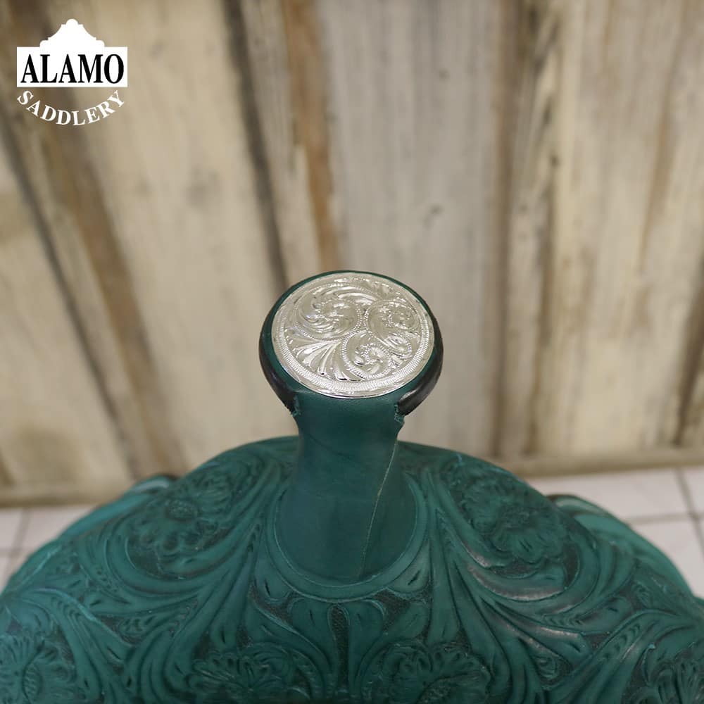 Full Turquoise Floral Tooled Show Saddle