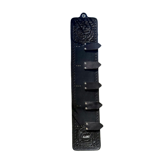 Trophy Buckle Holder | Cowboy Feather Black