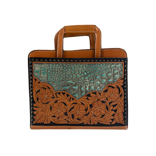 Cowboy Briefcase Turquoise Gator