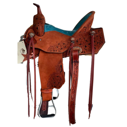 Ranshe Turquoise Barrel Saddle