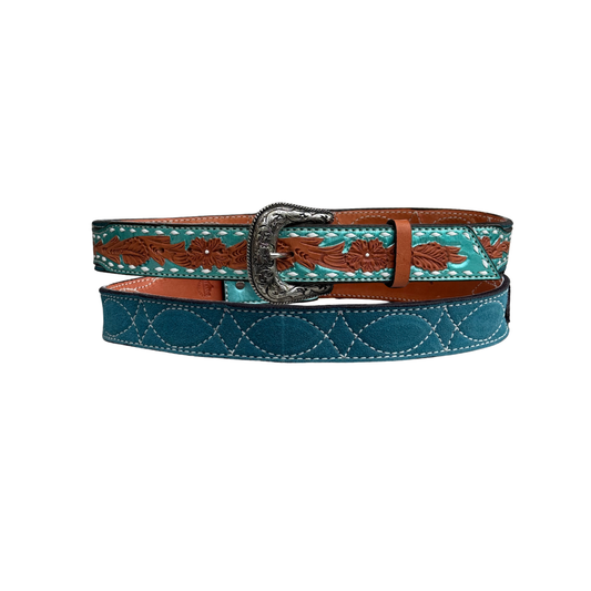 1.5" Straight Turquoise Shimmer Gunslinger Belt