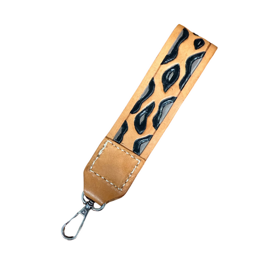 Floral tooled leather keychains #2