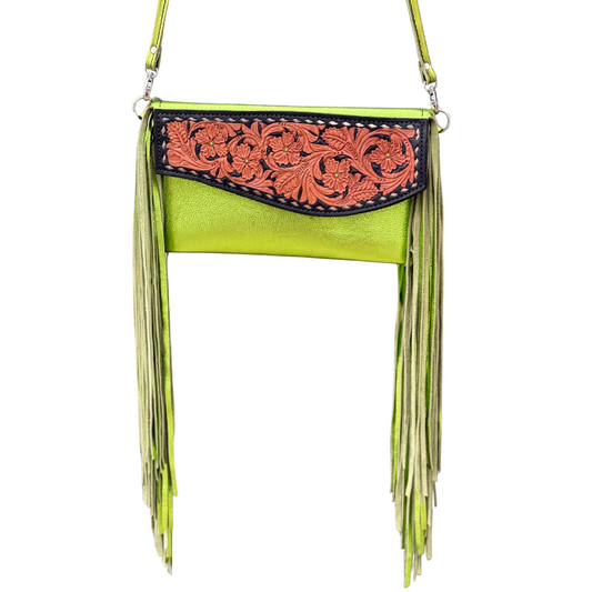 Fringe Clutch- Prickly Pear