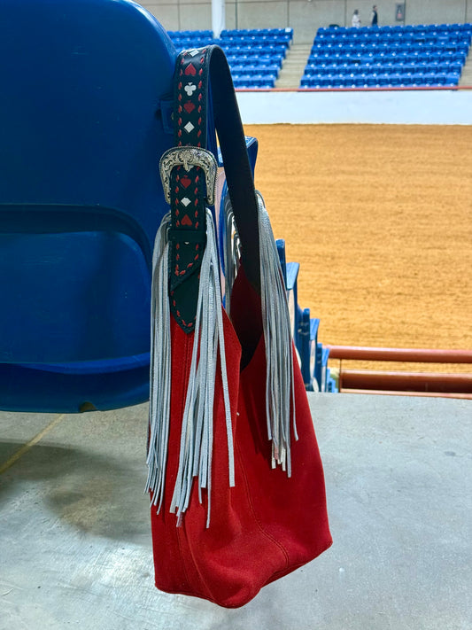 Darlin Duo Bag-Red with Vegas Fringe Strap