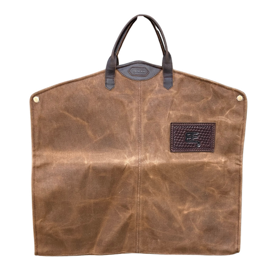 Custom Leather Trim Garment Bag w/ Brand