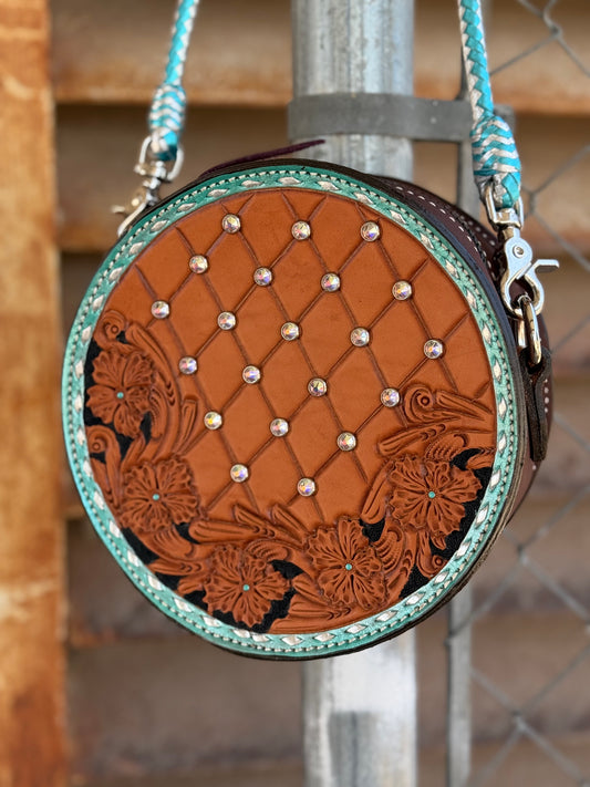 8" Canteen- Rhinestone Turquoise