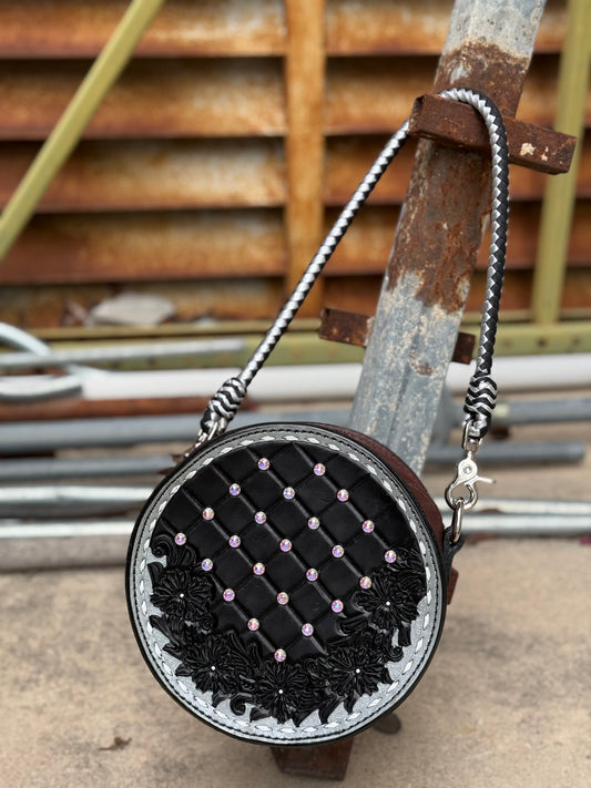8" Canteen- Rhinestone Black