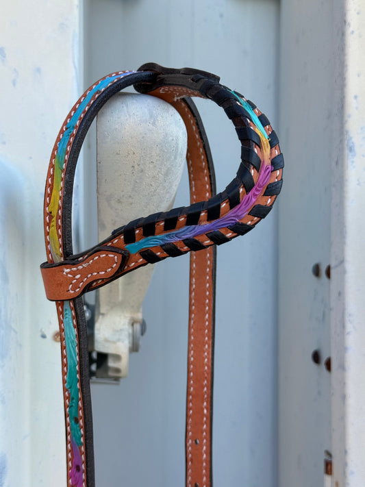 2074-Neon Cowgril 5/8" Wave one ear headstall