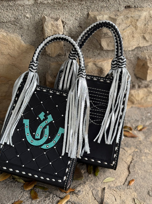 (PRE-ORDER ONLY!) The Card Handbags- TURQUOISE HORSE SHOE SILVER TASSEL