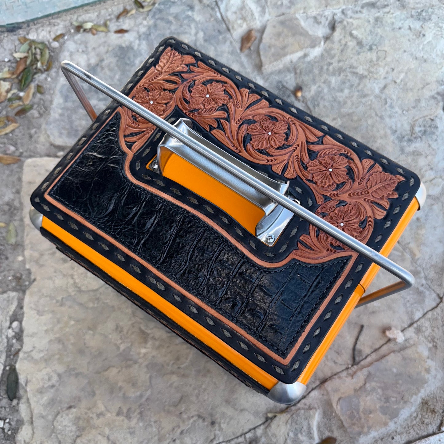 Retro Rodeo Orange Cooler- Black Gator
