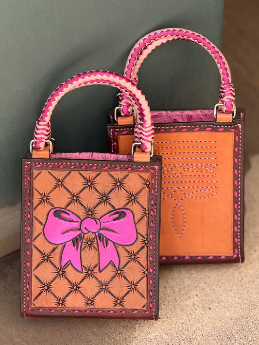 The Card Handbag- Pink bow