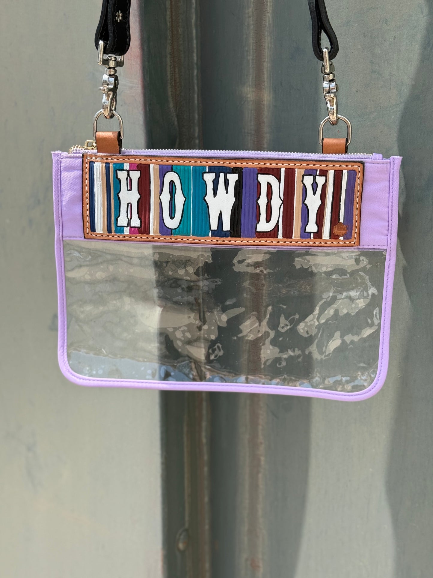 Clear Travel Bag - Howdy w/ Purple Serape