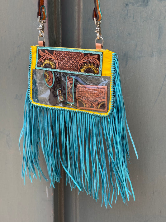 Clear Travel Bag - Sunflower Fringe