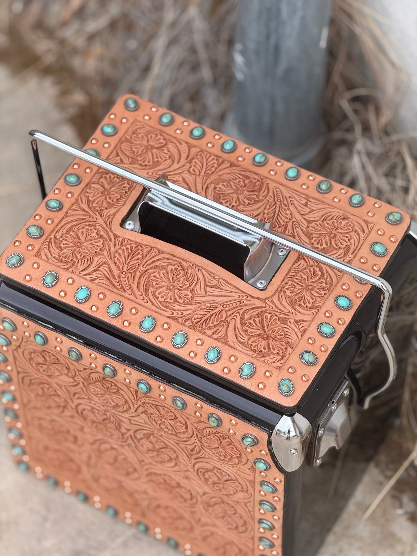 Retro Rodeo Black Cooler- Turquoise Stone