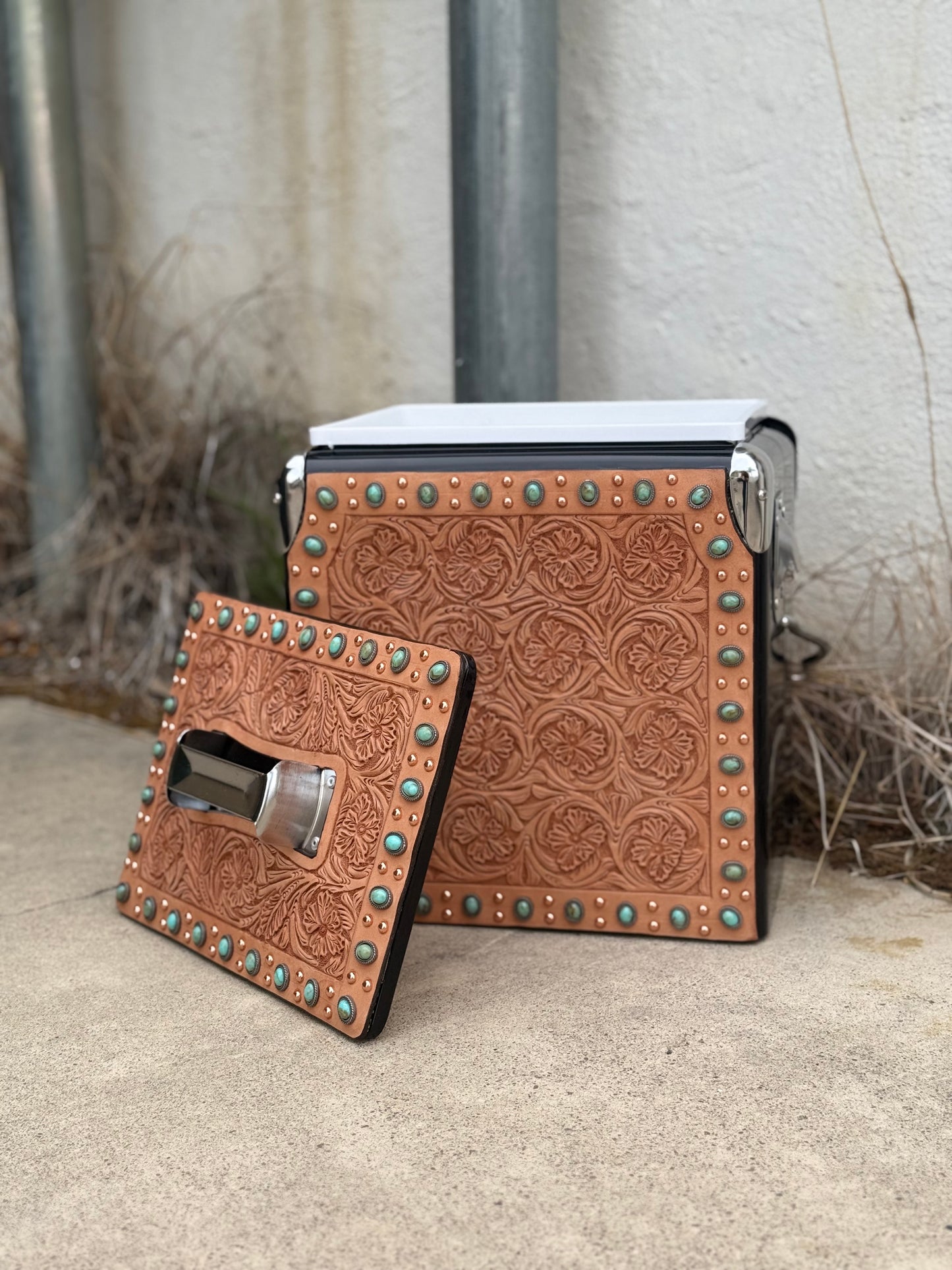 Retro Rodeo Black Cooler- Turquoise Stone
