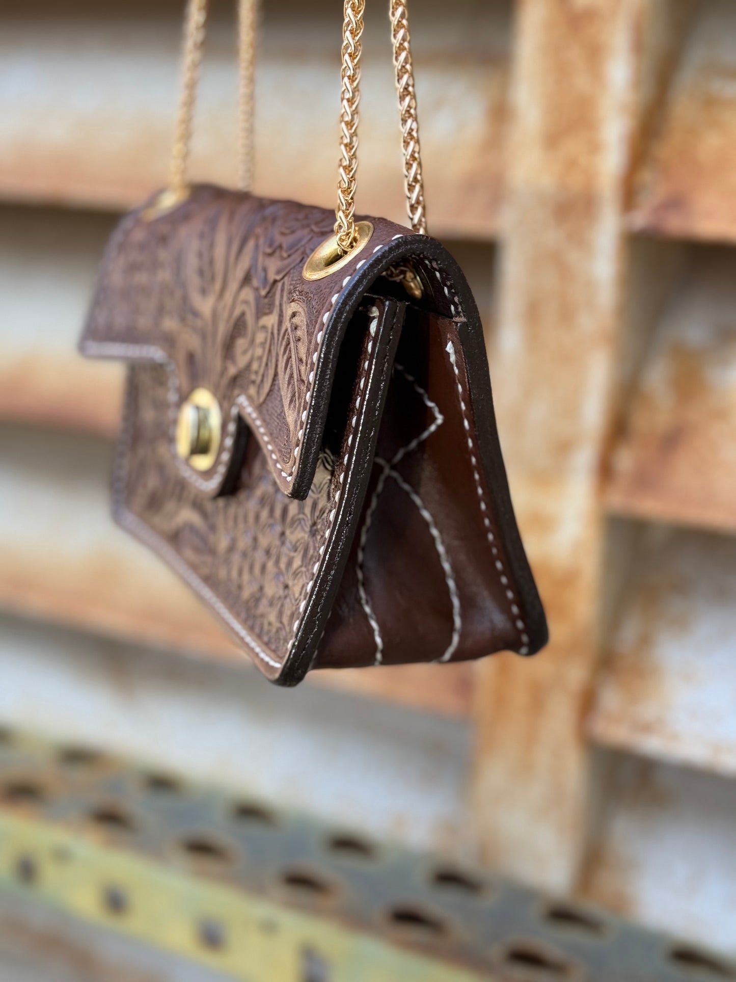 The Cowgirl Clutch- GOLD (FULL LEATHER)