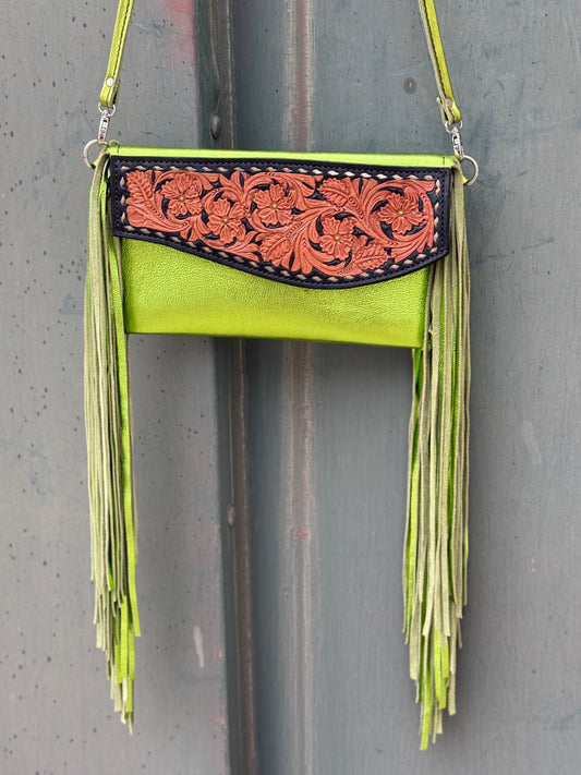Fringe Clutch- Prickly Pear