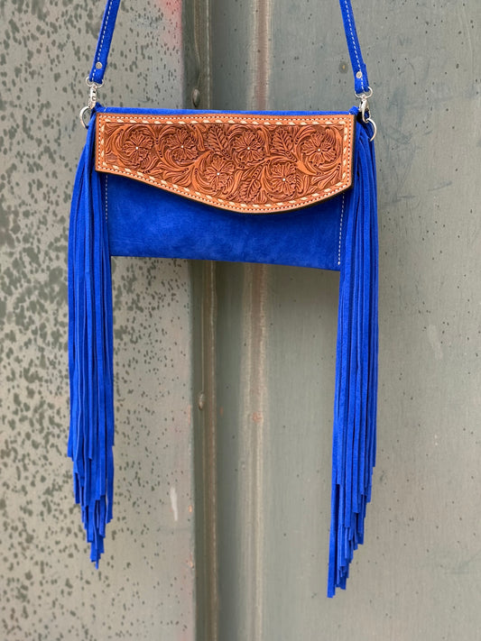 Fringe Clutch- The Blue Cowboy