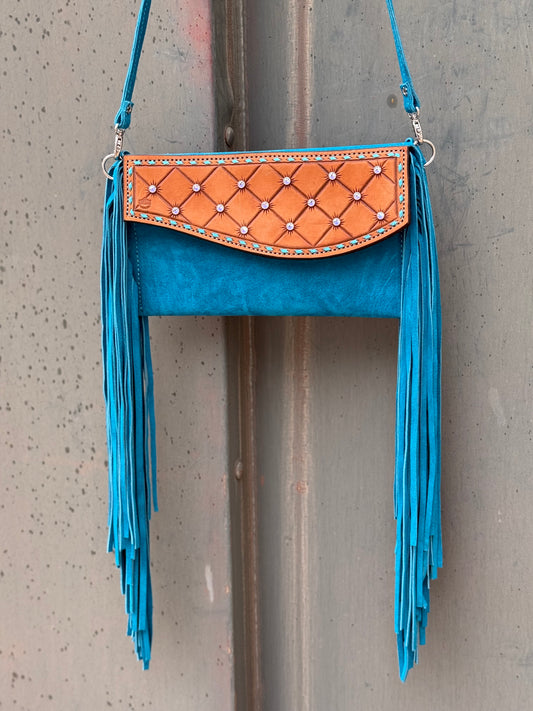 Fringe Clutch- Rhinestone