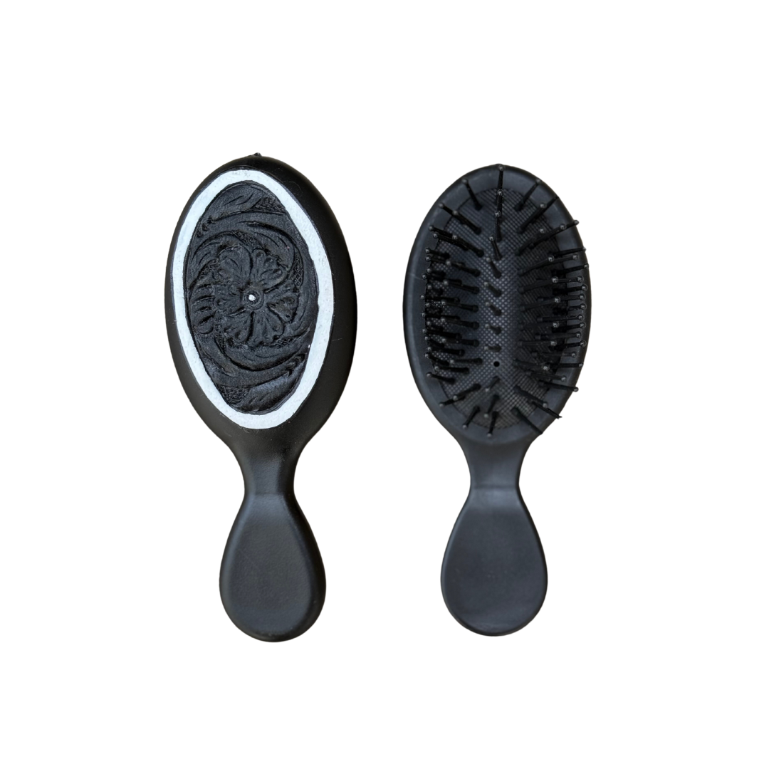 Mini Tooled hair brush - Midnight Cowboy