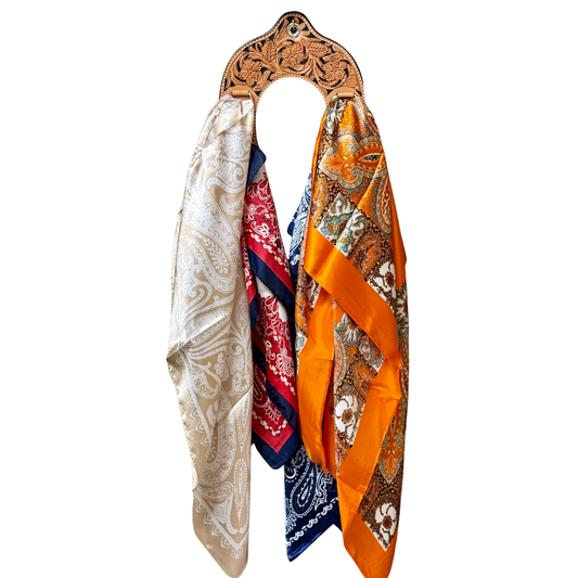 Horse Shoe Wild Rag Holder- Red Shimmer
