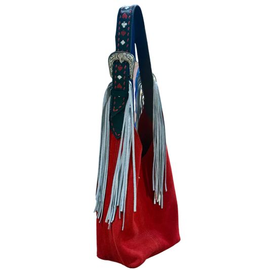 Darlin Duo Bag-Red with Vegas Fringe Strap