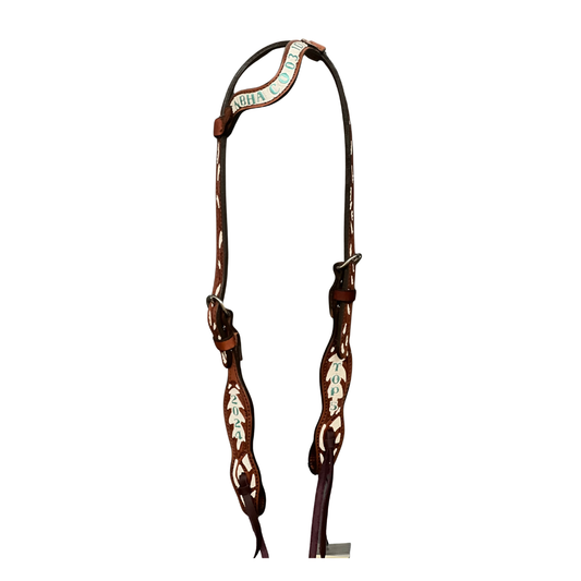 Rodeo Award | Wave one ear floral tooled w/ background paint
