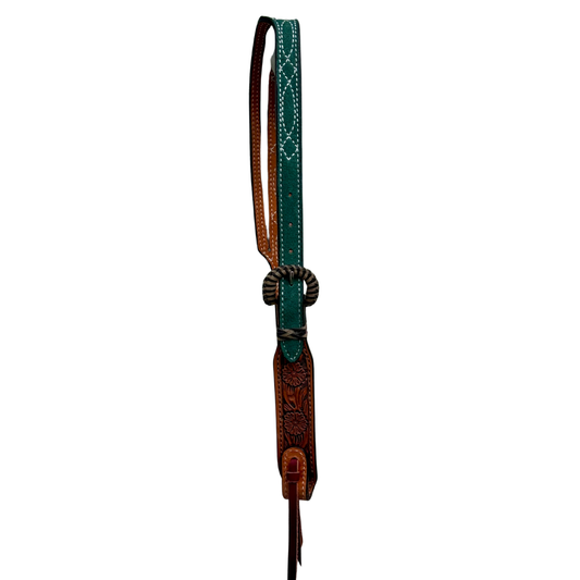 Slit ear - Hunter Green Cowboy Stitch
