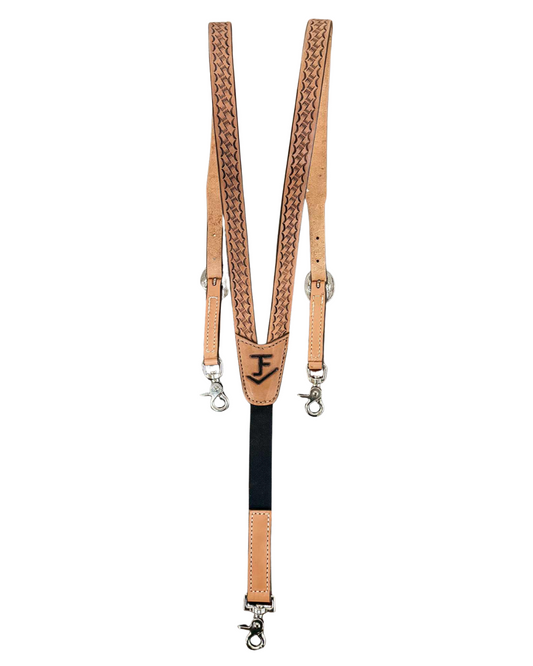 Suspenders- Geo Tooled w/ Antique finish