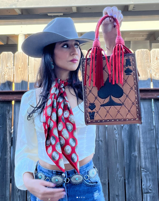 The Card Handbag- Red Ace Tassel