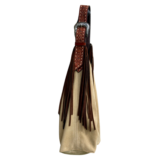 Belt Buckle Bag | Sand w/ HWY 90 & Fringe