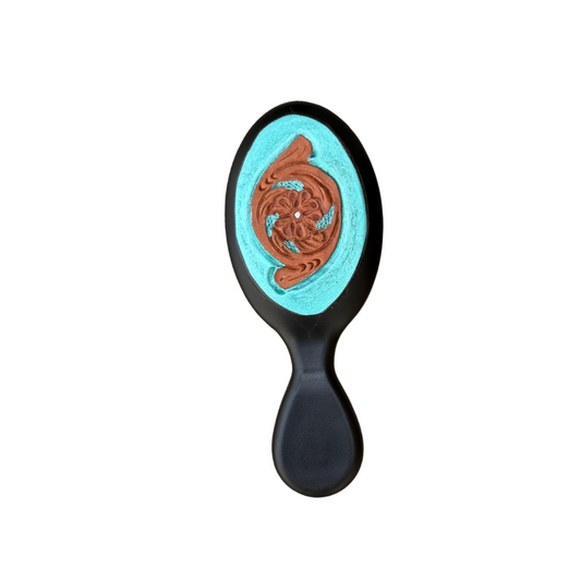 Mini Tooled hair brush - Turquoise shimmer