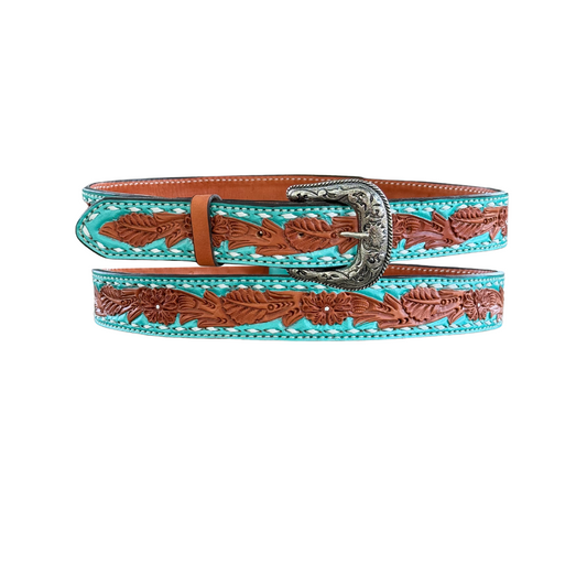 1.5" Straight Turquoise Shimmer Belt