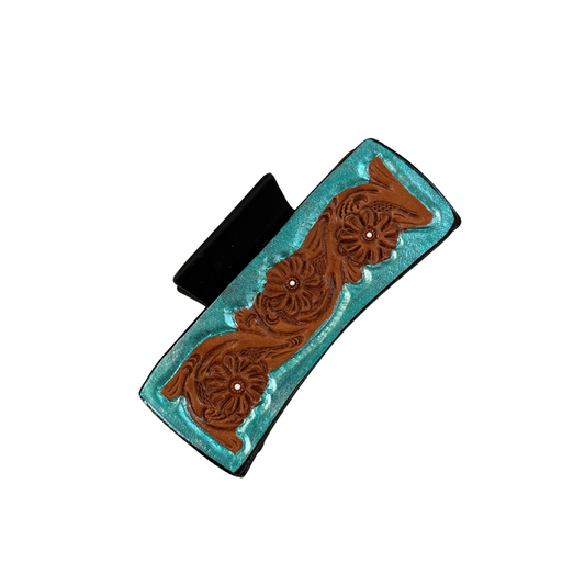 Large Turquoise shimmer Hair Claw
