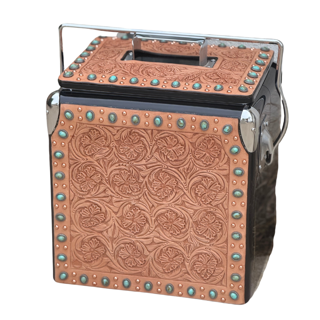 Retro Rodeo Black Cooler- Turquoise Stone