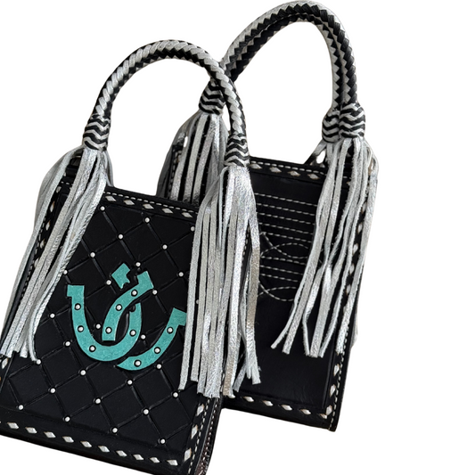 (PRE-ORDER ONLY!) The Card Handbags- TURQUOISE HORSE SHOE SILVER TASSEL