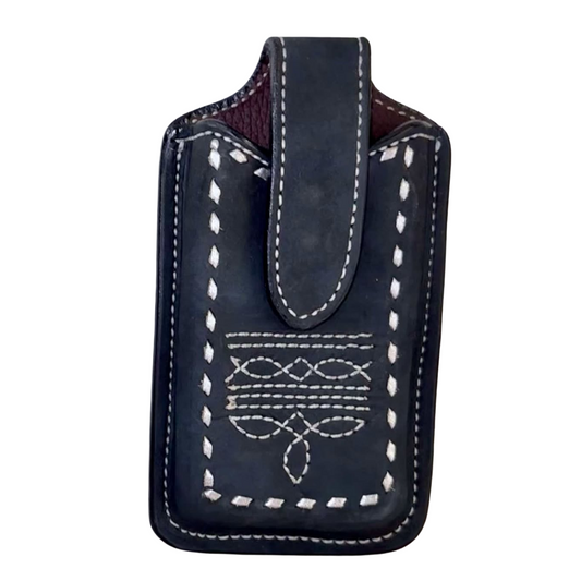 Black Cowboy Stitch Cell Phone Holster
