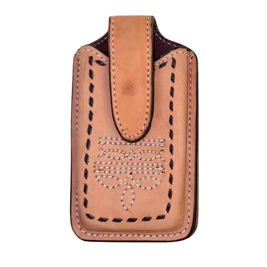 Golden Cowboy Stitch Cell Phone Holster