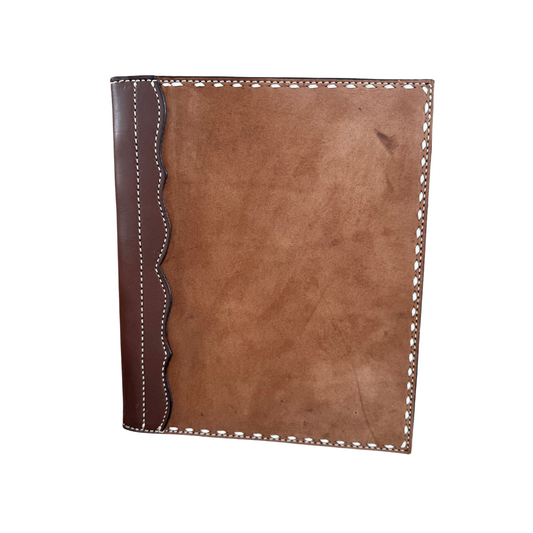 Large Portfolio- Chocolate Roughout with Buckstitch