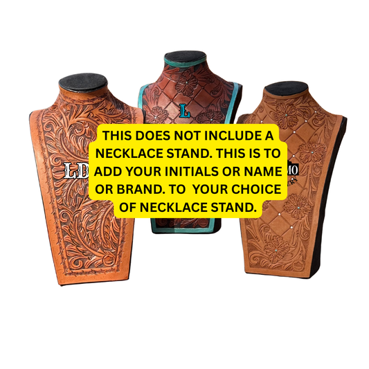 ADD- your custom initials or name or brand to any of our necklace stands