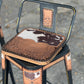 (PRE-ORDER) SET OF 2 BAR STOOLS WITH COW SUEDE INLAY