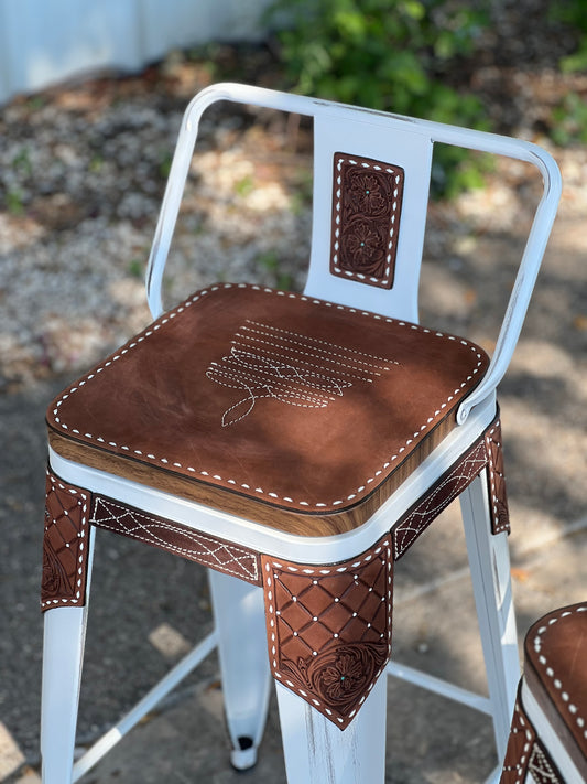 (PRE-ORDER) The Cowboy Stitch Bar Stools w/ short back