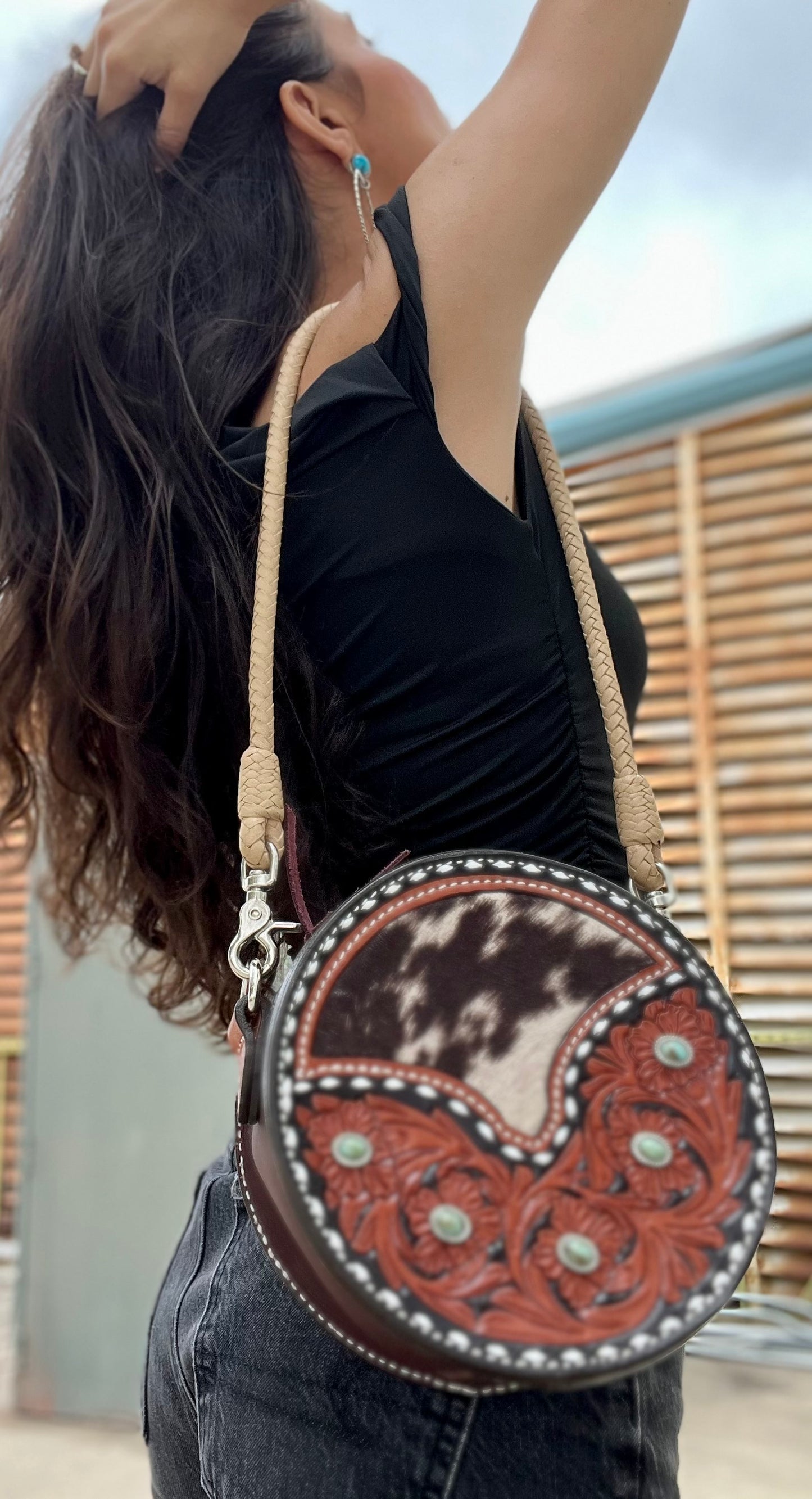 8" Turquoise Stone Canteen Handbag