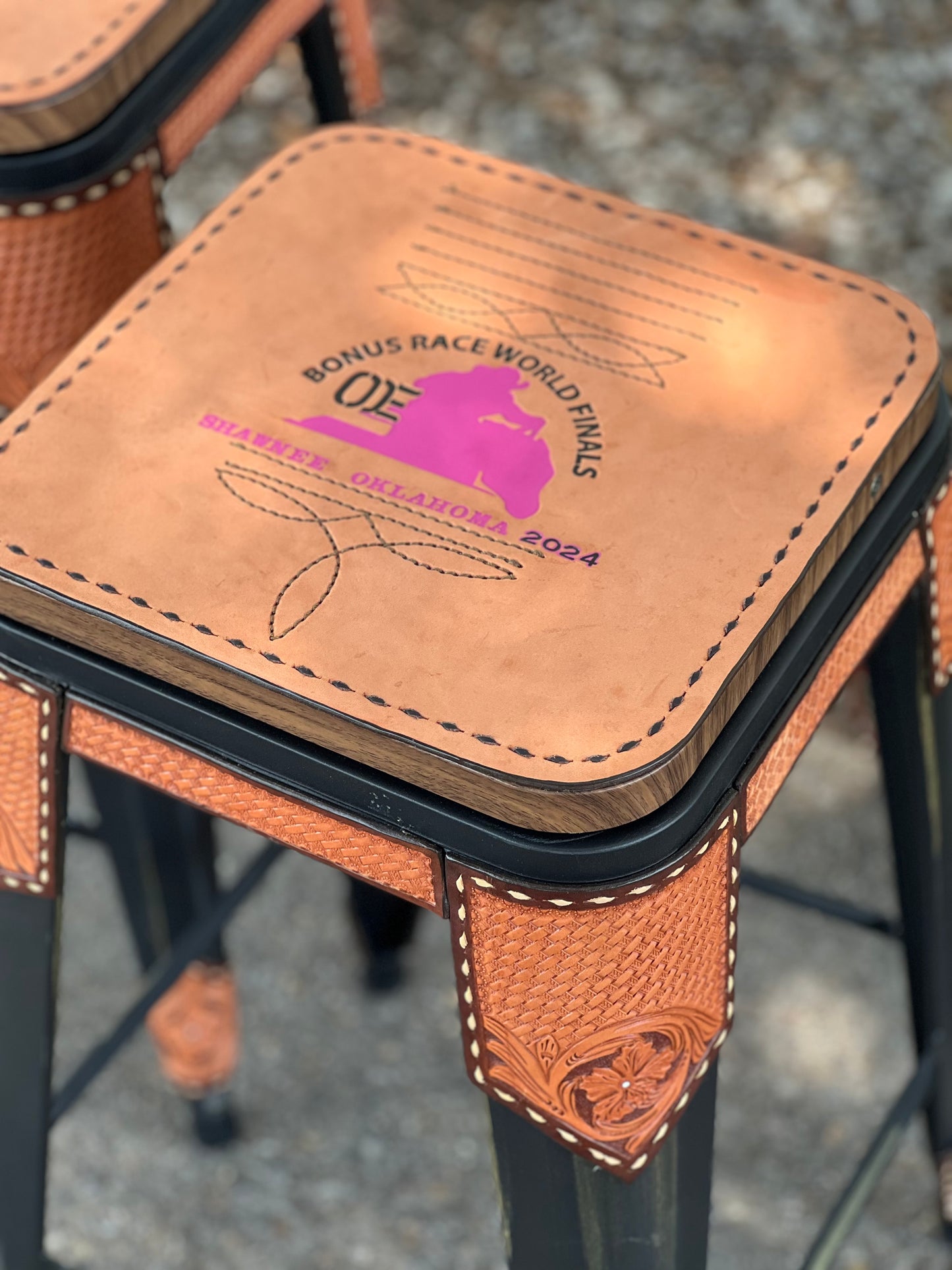 Rodeo Award | Bar Stool Trophy Cowboy Stitch Edition